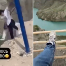 Two girls almost fall to their deaths after cliff-edge swing breaks