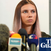 Belarus sprinter who took refuge in Poland tells compatriots ‘not to be afraid’