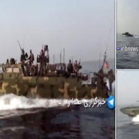 Iranian state TV releases footage of troops ‘chasing US Navy in Gulf’