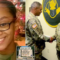 Female Fort Hood soldier Jennifer Sewell as officials call for help