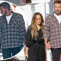 Jennifer Lopez and Ben Affleck hold hands as they step out for lunch