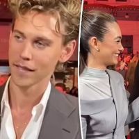 Austin Butler seductively bites lip while speaking to Aussie model