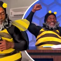 Mike Tyson dances in wacky bumblebee costume on Jimmy Kimmel Live