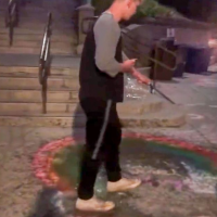 BYU will investigate after man defaces chalk art in support of LGBTQ students and yells slur