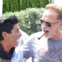 Cigar-chomping Arnold Schwarzenegger caught bare faced after mask shaming Americans