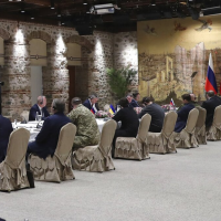 Ukrainian and Russian negotiators meet face-to-face after three-week delay