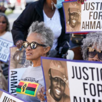 As the trial for Ahmaud Arbery’s killing starts, activists from across the country are showing up to support him and his family