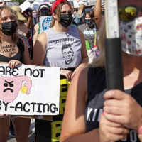 Women’s March demonstrators gather across US to defend abortion rights