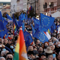 Tens of thousands flock to pro-EU demonstrations in Polish cities
