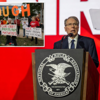 Scandal-scarred Wayne LaPierre re-elected as NRA CEO