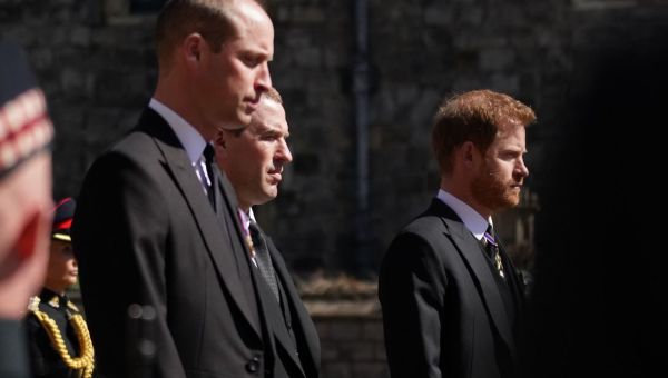 Peter Phillips alongside William and Harry at Queen’s funeral