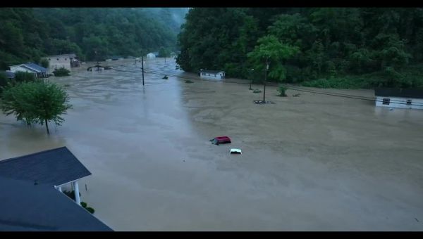 Drone footage shows disastrous flooding in eastern Kentucky; 15 confirmed dead