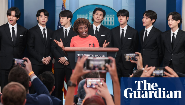 K-pop supergroup BTS discuss anti-Asian hate at White House press briefing – video