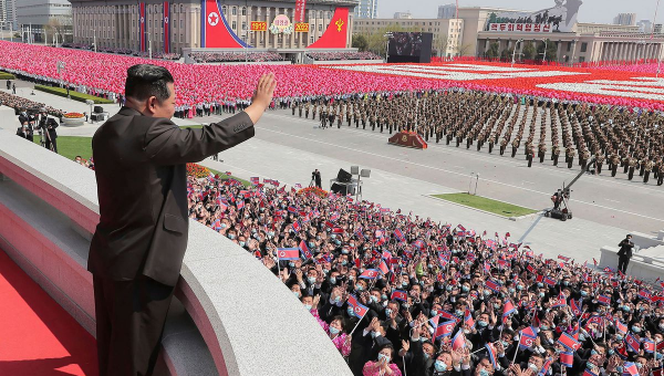 North Korean leader attends massive parade to mark grandfather’s birth