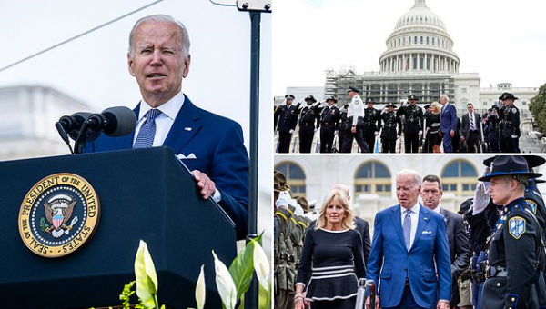 Biden slams ‘hate-filled’ Buffalo gunman while honoring fallen police