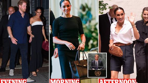 Prince Harry and Meghan Markle spotted leaving NYC Italian restaurant
