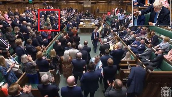 Theresa May REFUSES to join in with Tory ovation for Boris Johnson