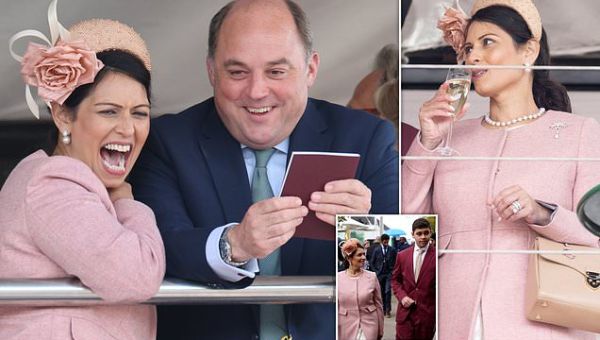 Priti Patel and Ben Wallace enjoy a day at Glorious Goodwood