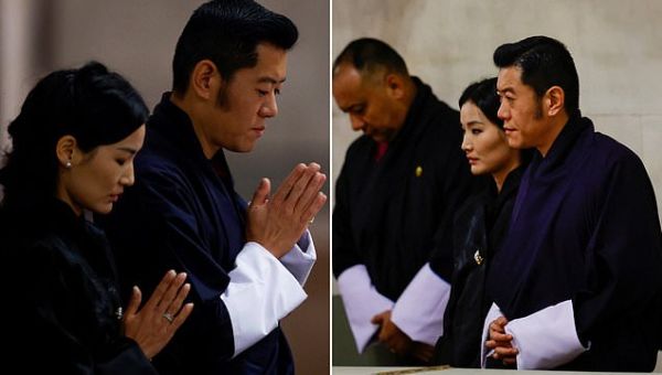 King and Queen of Bhutan paid their respects to the Queen