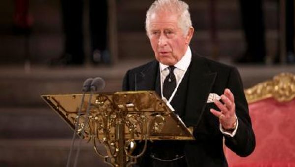 King Charles III and his siblings escort queen’s coffin