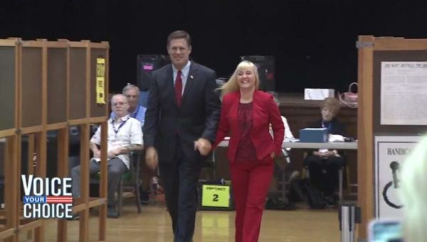 Diehl votes, makes the rounds at polling stations on primary day