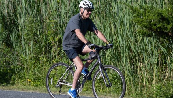 Biden OK After Falling Getting Off Bike After Beach Ride in Delaware