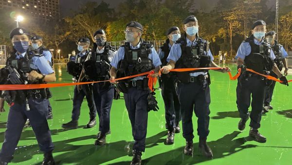 Police patrol Hong Kong park amid Tiananmen vigil ban | WTOP News