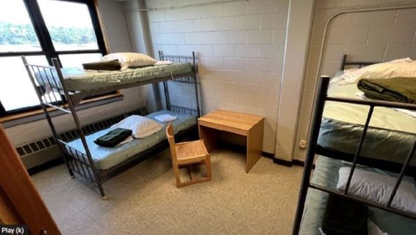 Video: See inside Cape Cod base where migrants flown to Martha's Vineyard are staying