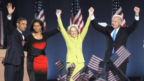 The Obamas reunite with the Bidens at the White House for their official portrait unveiling