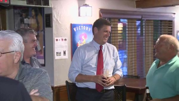 Geoff Diehl arrives at election night party