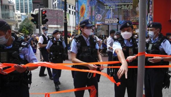 Police patrol Hong Kong park to enforce Tiananmen vigil ban