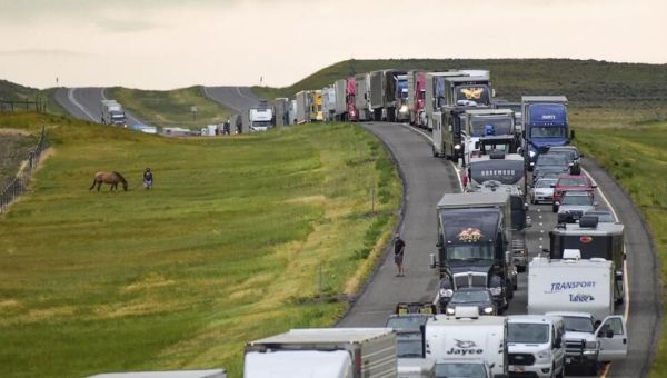 Five dead in crash involving at least 20 vehicles on Interstate 90 in Montana