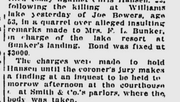 100 years ago in Spokane: Man charged with second-degree murder in shooting at Williams Lake Resort
