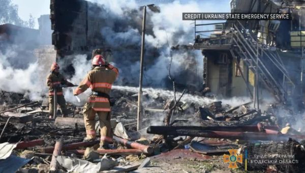 Heavy damage from Russian missile strike near Odesa, Ukraine