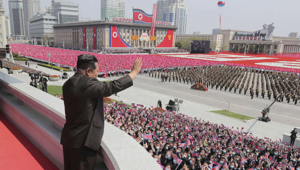 North Korea's Kim attends parade honoring grandfather