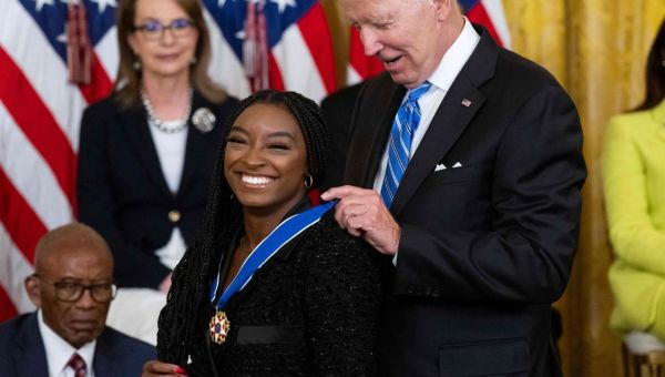 Biles, Rapinoe presented with Medal of Freedom