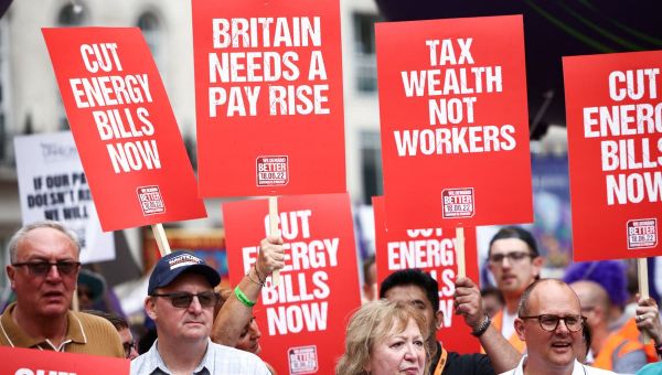Thousands march through central London over cost of living crisis