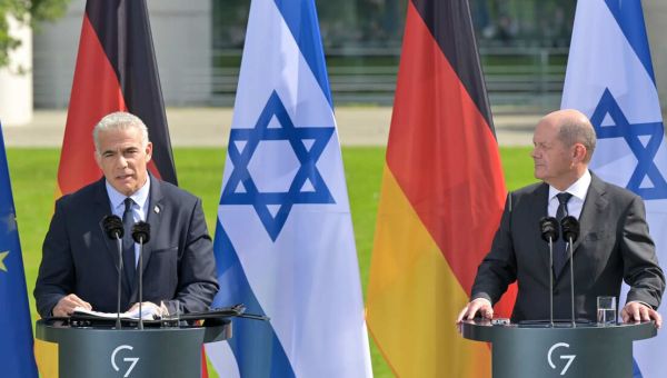 In Germany, Lapid makes case for Israel’s position on Iran