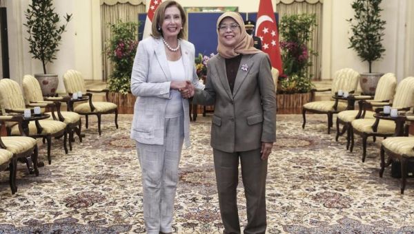 Nancy Pelosi Touches Down in Singapore to Begin Asia Tour