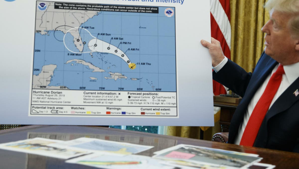 Donald Trump had to return infamous hurricane sharpie map