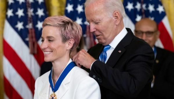 Soccer Star Rapinoe Nods To Detained Brittney Griner At W.House