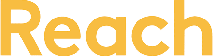 The word "Reach" is displayed in large, bold, yellow letters on a white background.