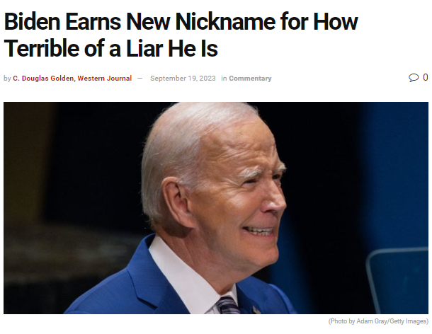 President Joe Biden, wearing a blue suit and striped tie, smiles with a closed mouth while seated in front of a dark background.