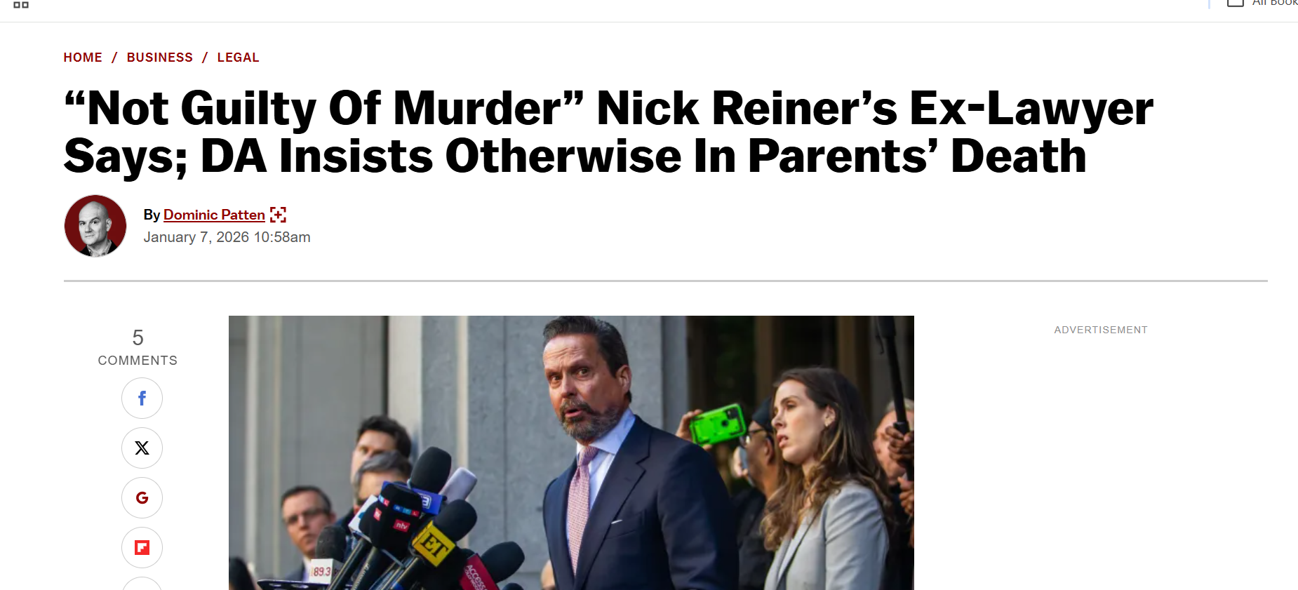A man and a woman stand at a podium with multiple microphones outside a building, addressing the media.