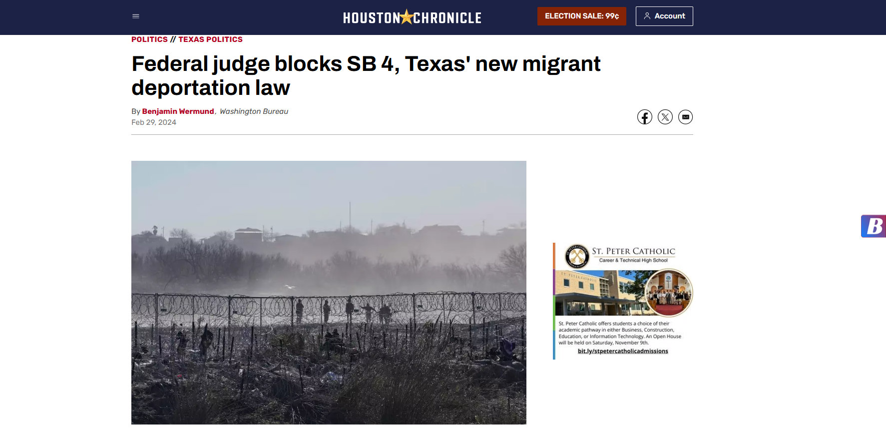 Federal Judge blocks SB 4, Texas' new migrant deportation law