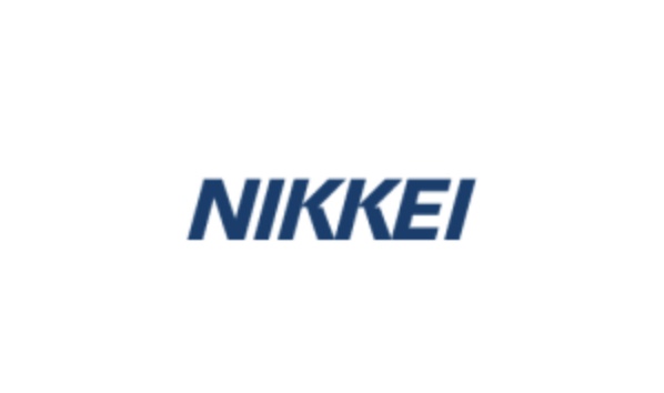 The word "NIKKEI" in bold, blue, uppercase letters on a plain white background.