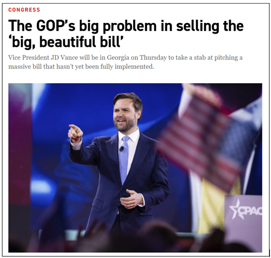 Vice President JD Vance speaks on stage at CPAC, gesturing with his right hand, as an American flag is waved in the foreground.