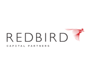 Logo for RedBird Capital Partners featuring the company name in black text with a stylized red bird graphic on the upper right side.