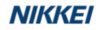 The image shows the word “NIKKEI” in bold, blue, uppercase letters on a white background.