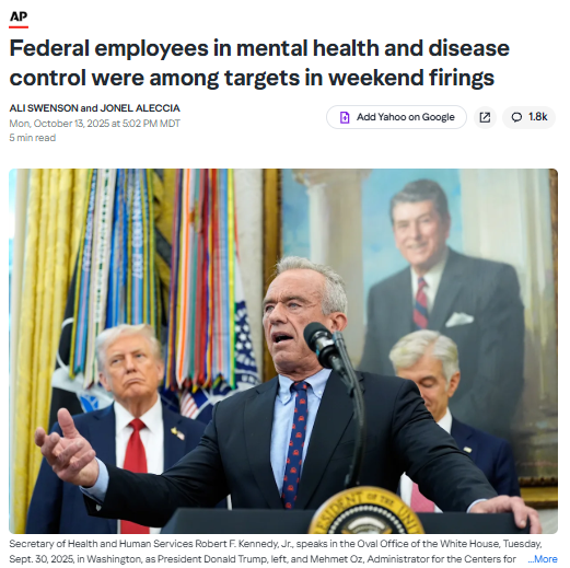 Robert F. Kennedy Jr. speaks at a podium in the Oval Office with former President Donald Trump and Mehmet Oz standing behind him, in front of flags and a portrait.